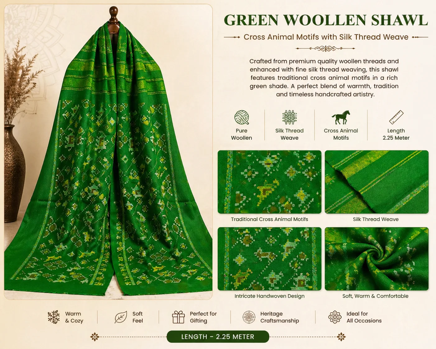 Ikat Woolen Shawl