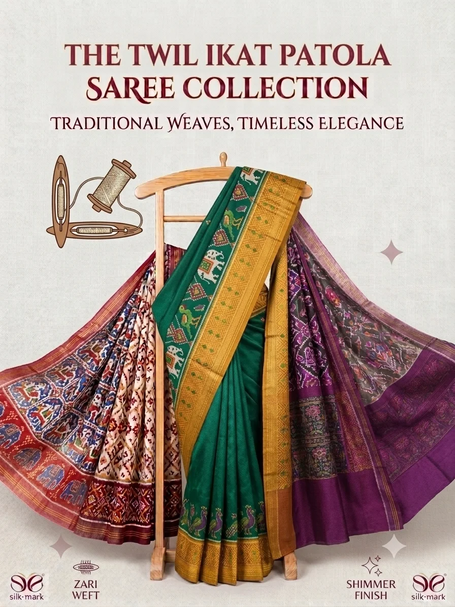 Twill ikat Patola Saree