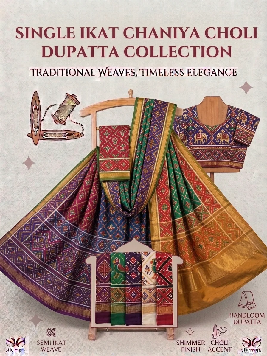Single Ikat Dupatta For Chaniya Choli