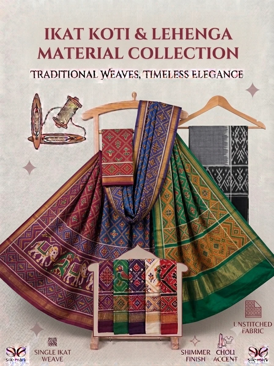 Ikat Material For koti or Lehenga