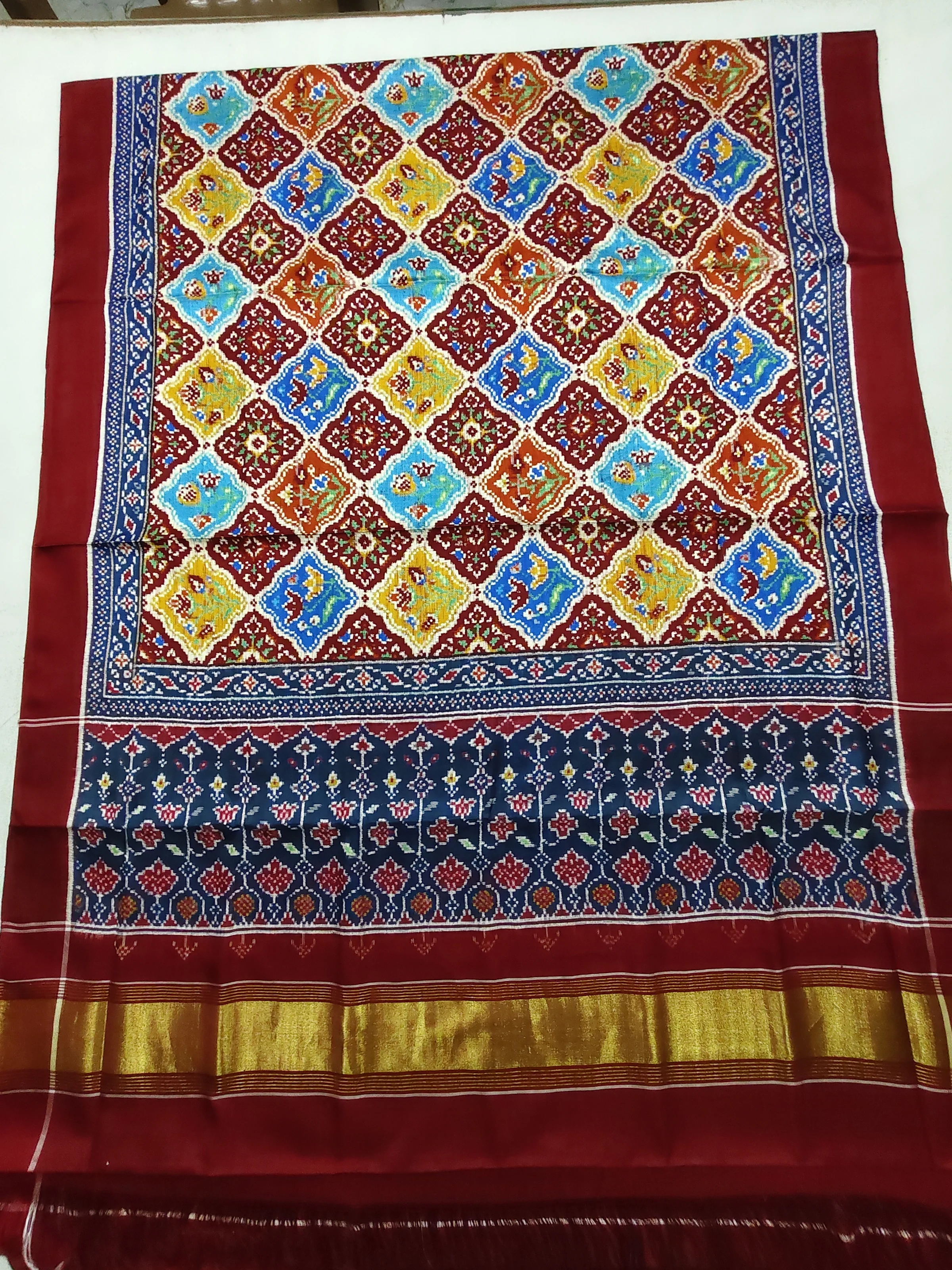 Red & Multi Fancy Double Ikat Patola Saree