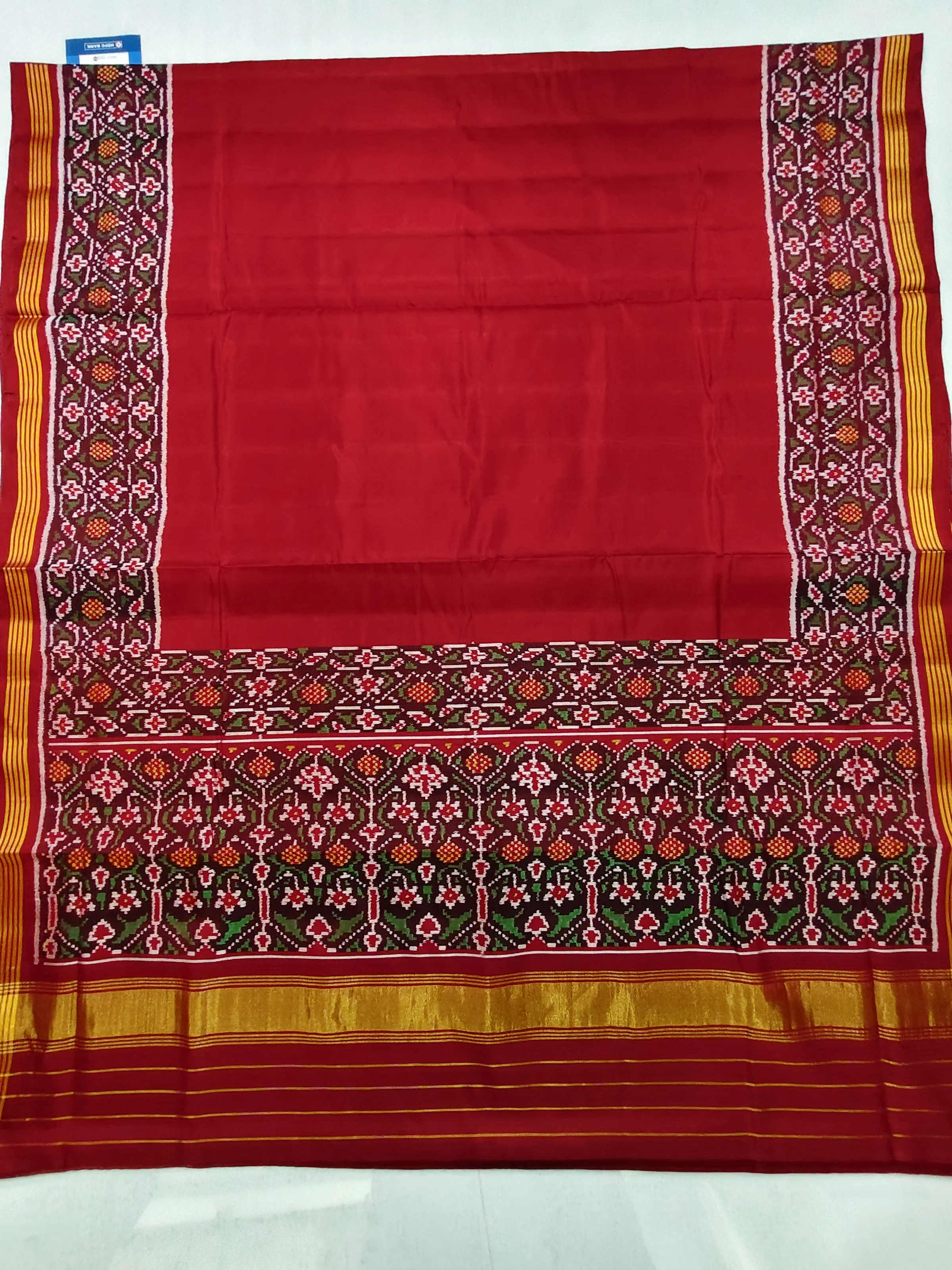 Red Gala Semi Ikat Patola Saree