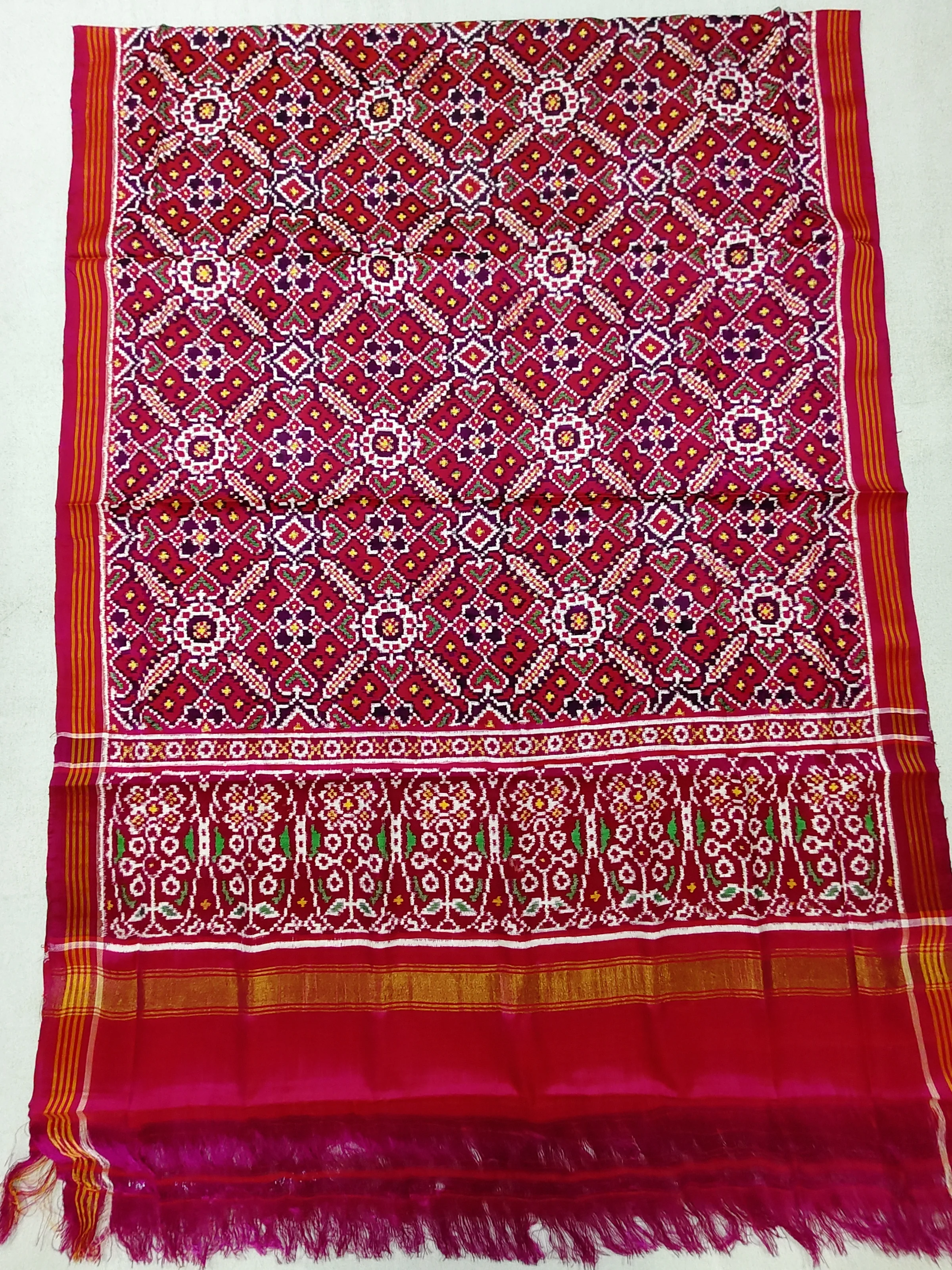 Pink Manekchowk Double Ikat Dupatta for Chaniya Choli